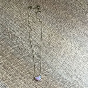 Kendra Scott Gold and Pink Necklace with Delicate Chain and Small Pendant